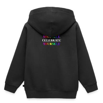 Be yourself celebrate yourself Geschenkidee LGBTQ+ - Kinder Premium Organic Hoodie - Schwarz - Hinten - AI Model Kid Male (0cm)