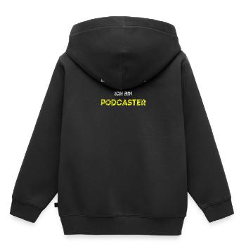 Lasst mich durch, ich bin PODCASTER Geschenkidee - Kinder Premium Organic Hoodie - Schwarz - Hinten - AI Model Kid Male (0cm)