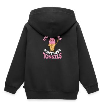 Starke Mädchen benötigen nicht Mandel-Chirurgie-Geschenk - Kinder Premium Organic Hoodie - Schwarz - Hinten - AI Model Kid Male (0cm)