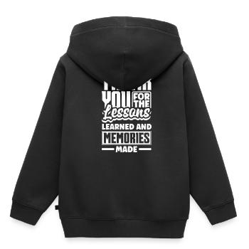 Merci pour les leçons apprises et les souvenirs - Sweat Premium à capuche enfant bio - noir - Dos - AI Model Kid Male (0cm)