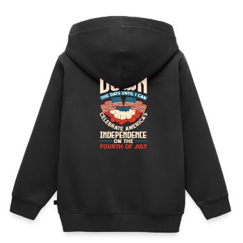 Je peux célébrer l’indépendance de l’Amérique sur le - Sweat Premium à capuche enfant bio - noir - Dos - AI Model Kid Male (0cm)