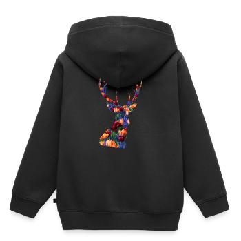 Tier - Kinder Premium Organic Hoodie - Schwarz - Hinten - AI Model Kid Male (0cm)