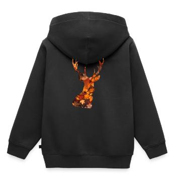 Reh - Kinder Premium Organic Hoodie - Schwarz - Hinten - AI Model Kid Male (0cm)