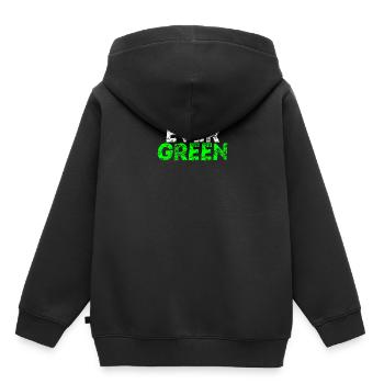 Idée cadeau à feuilles persistantes - Sweat Premium à capuche enfant bio - noir - Dos - AI Model Kid Male (0cm)