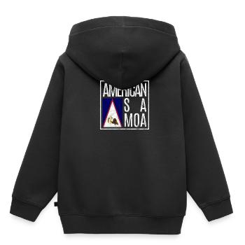 Amerikanisch-Samoa - Kinder Premium Organic Hoodie - Schwarz - Hinten - AI Model Kid Male (0cm)