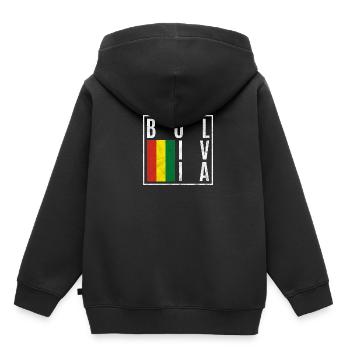 Bolivien - Kinder Premium Organic Hoodie - Schwarz - Hinten - AI Model Kid Male (0cm)