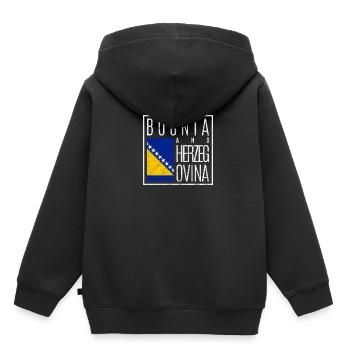 Bosnien und Herzegowina - Kinder Premium Organic Hoodie - Schwarz - Hinten - AI Model Kid Male (0cm)