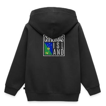 Île Christmas - Sweat Premium à capuche enfant bio - noir - Dos - AI Model Kid Male (0cm)