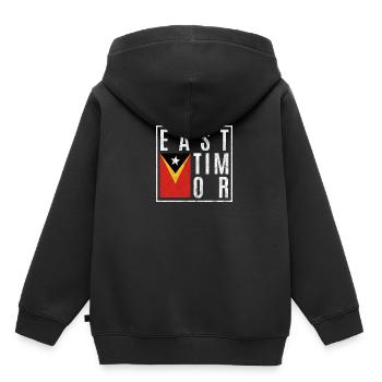 Timor oriental - Sweat Premium à capuche enfant bio - noir - Dos - AI Model Kid Male (0cm)