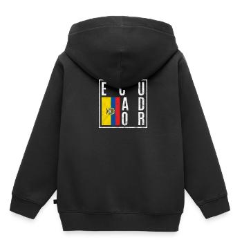 Ecuador - Kinder Premium Organic Hoodie - Schwarz - Hinten - AI Model Kid Male (0cm)