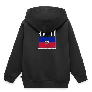 Haiti - Kinder Premium Organic Hoodie - Schwarz - Hinten - AI Model Kid Male (0cm)