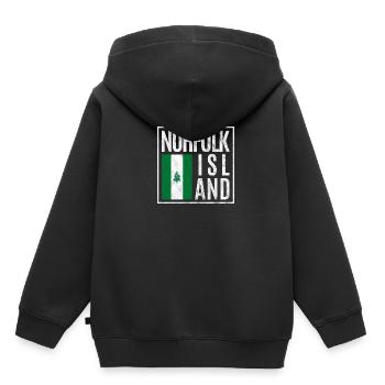 Île Norfolk - Sweat Premium à capuche enfant bio - noir - Dos - AI Model Kid Male (0cm)