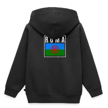 Roma - Kids Premium Organic Hoodie - black - Back - AI Model Kid Male (0cm)