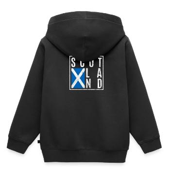 Écosse - Sweat Premium à capuche enfant bio - noir - Dos - AI Model Kid Male (0cm)
