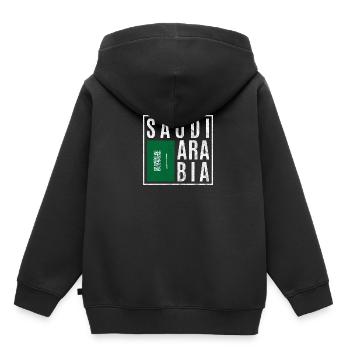 Saudi-Arabien - Kinder Premium Organic Hoodie - Schwarz - Hinten - AI Model Kid Male (0cm)