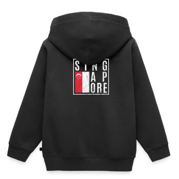 Singapour - Sweat Premium à capuche enfant bio - noir - Dos - AI Model Kid Male (0cm)
