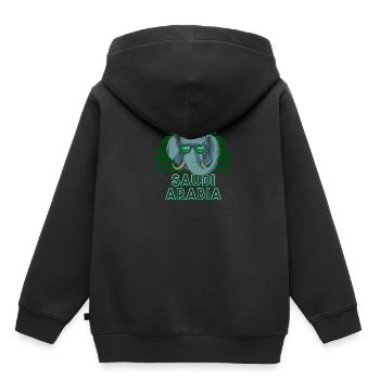Saudi-Arabien - Kinder Premium Organic Hoodie - Schwarz - Hinten - AI Model Kid Male (0cm)