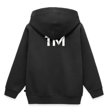 TM Gift Idea Marque de commerce Copyright Marque - Sweat Premium à capuche enfant bio - noir - Dos - AI Model Kid Male (0cm)