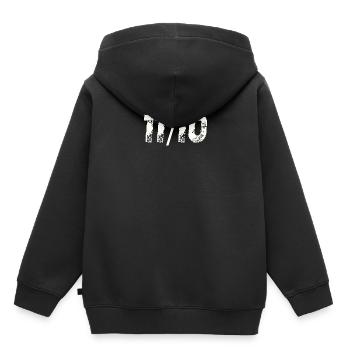 11/10 onze sur dix idée cadeau onze sur dix - Sweat Premium à capuche enfant bio - noir - Dos - AI Model Kid Male (0cm)