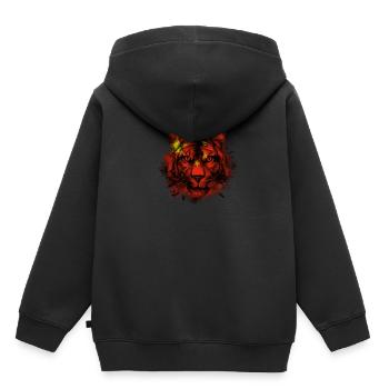 China - Kinder Premium Organic Hoodie - Schwarz - Hinten - AI Model Kid Male (0cm)