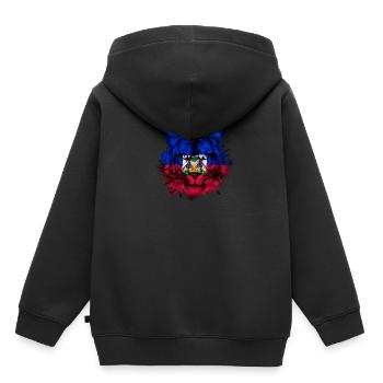 Haiti - Kinder Premium Organic Hoodie - Schwarz - Hinten - AI Model Kid Male (0cm)