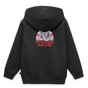 Irlande du Nord - Sweat Premium à capuche enfant bio - noir - Dos - AI Model Kid Male (0cm)