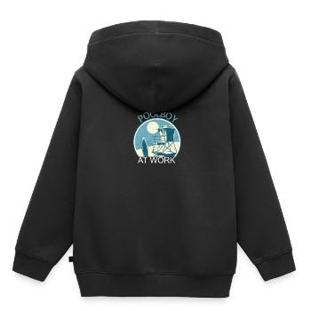 Poolboy At Work Pool Pool gars - Sweat Premium à capuche enfant bio - noir - Dos - AI Model Kid Male (0cm)