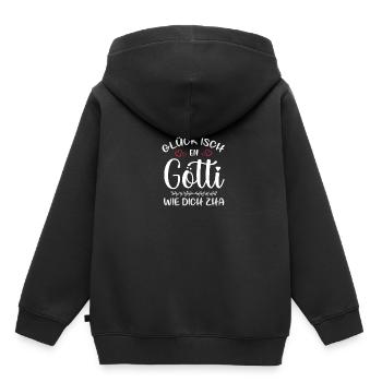 Götti Taufgötti Firmgötti Götti Fragen Götti Werde - Kinder Premium Organic Hoodie - Schwarz - Hinten - AI Model Kid Male (0cm)