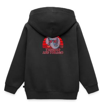 Trinité-et-Tobago - Sweat Premium à capuche enfant bio - noir - Dos - AI Model Kid Male (0cm)