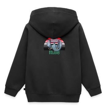 Irak - Sweat Premium à capuche enfant bio - noir - Dos - AI Model Kid Male (0cm)