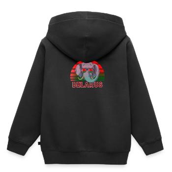 Weißrussland - Kinder Premium Organic Hoodie - Schwarz - Hinten - AI Model Kid Male (0cm)