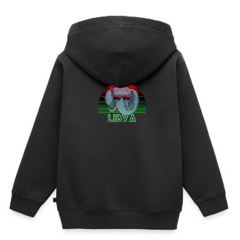 Libya - Kids Premium Organic Hoodie - black - Back - AI Model Kid Male (0cm)