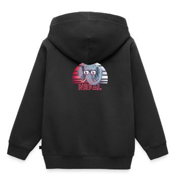 Nepal - Kinder Premium Organic Hoodie - Schwarz - Hinten - AI Model Kid Male (0cm)