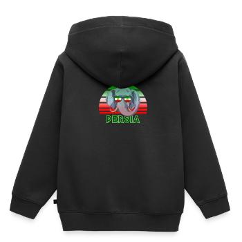 Perse - Sweat Premium à capuche enfant bio - noir - Dos - AI Model Kid Male (0cm)