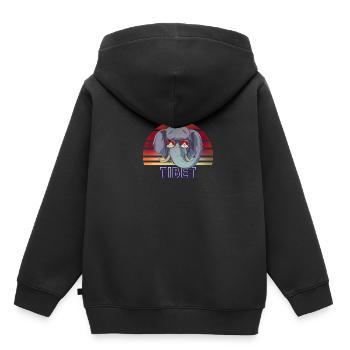 Tibet - Sweat Premium à capuche enfant bio - noir - Dos - AI Model Kid Male (0cm)