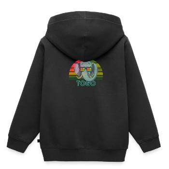 Togo - Sweat Premium à capuche enfant bio - noir - Dos - AI Model Kid Male (0cm)