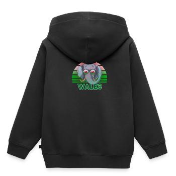Pays de Galles - Sweat Premium à capuche enfant bio - noir - Dos - AI Model Kid Male (0cm)