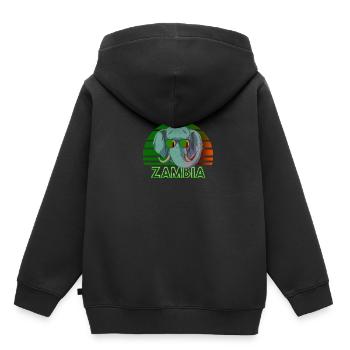Sambia - Kinder Premium Organic Hoodie - Schwarz - Hinten - AI Model Kid Male (0cm)