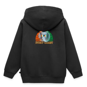 Ivory Coast - Kids Premium Organic Hoodie - black - Back - AI Model Kid Male (0cm)