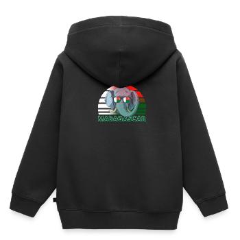 Madagascar - Sweat Premium à capuche enfant bio - noir - Dos - AI Model Kid Male (0cm)