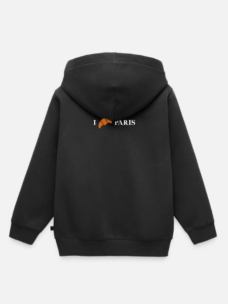 I LOVE PARIJS Croissant Gift Idee Frankrijk - Kinder Premium hoodie biologisch - zwart