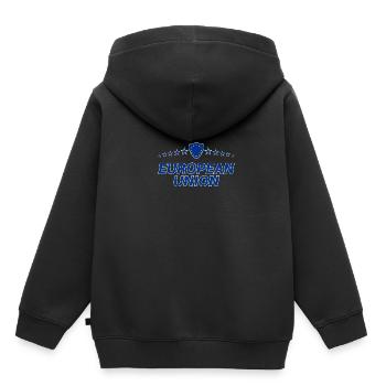 Union européenne - Sweat Premium à capuche enfant bio - noir - Dos - AI Model Kid Male (0cm)