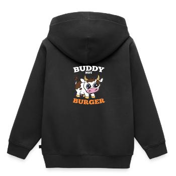 Kumpel nicht Burger süßes Kuh Kalb Kalb - Kinder Premium Organic Hoodie - Schwarz - Hinten - AI Model Kid Male (0cm)
