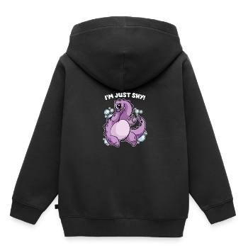 Je suis juste timide Le monstre du Loch Ness - Sweat Premium à capuche enfant bio - noir - Dos - AI Model Kid Male (0cm)