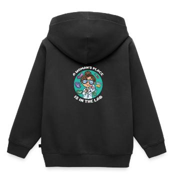 Der Platz einer Frau ist im Labor - Kinder Premium Organic Hoodie - Schwarz - Hinten - AI Model Kid Male (0cm)