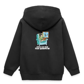 Faire pousser les cheveux des jambes pour les féministes chaudes et poilues - Sweat Premium à capuche enfant bio - noir - Dos - AI Model Kid Male (0cm)