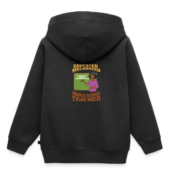 Ausgebildeter Lehrer der melanierten Mittelschule - Kinder Premium Organic Hoodie - Schwarz - Hinten - AI Model Kid Male (0cm)