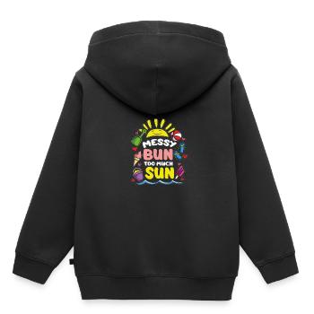 Messy Bun Too much sun - Kids Premium Organic Hoodie - black - Back - AI Model Kid Male (0cm)