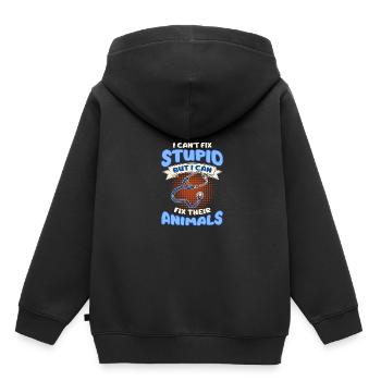 Fun Veterinarian Witz Veterinarian Veterinarian - Kids Premium Organic Hoodie - black - Back - AI Model Kid Male (0cm)