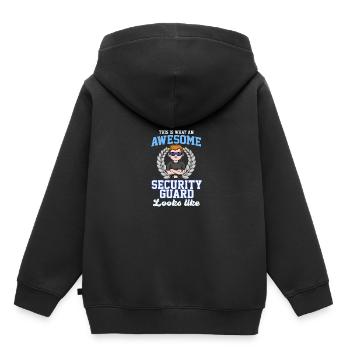 Fantastischer Wachmann - Kinder Premium Organic Hoodie - Schwarz - Hinten - AI Model Kid Male (0cm)